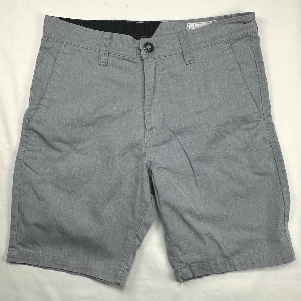 Volcom Mens Grey Heathered Chino Shorts Size 31 A09117T3 Skater Surf Casual
